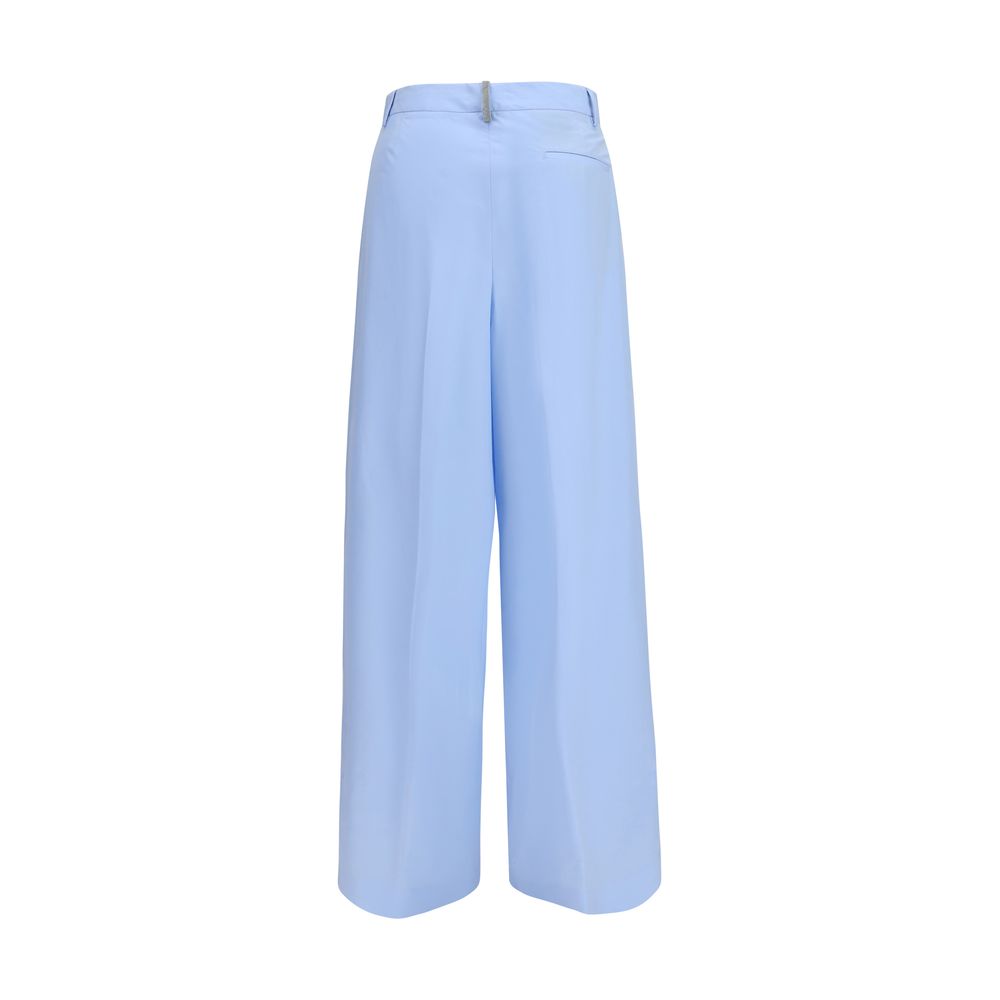 Fabiana Filippi Blue Cotton Casual Pants - immagine 2