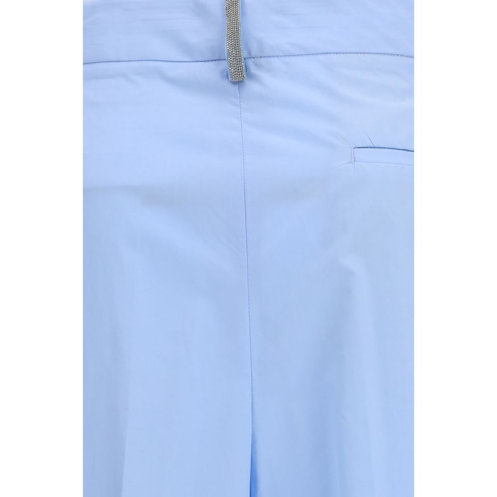 Fabiana Filippi Blue Cotton Casual Pants - immagine 3