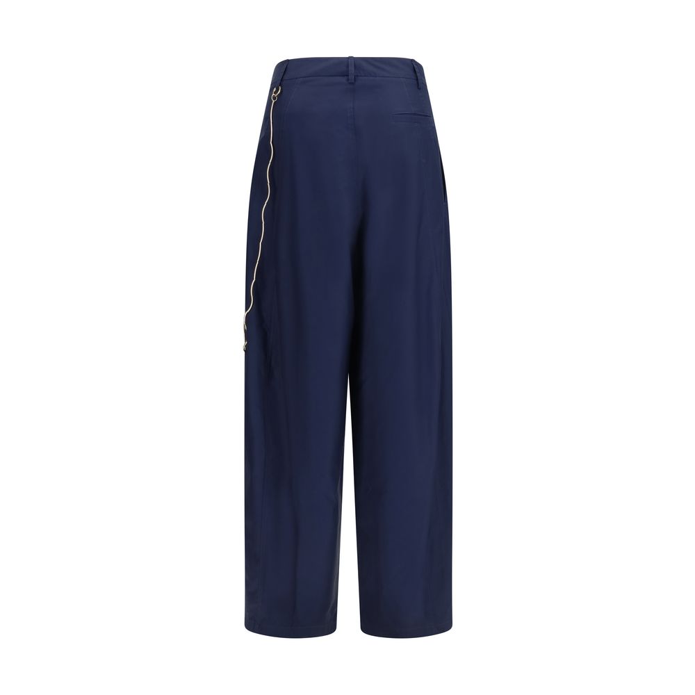 Darkpark Blue Cotton Casual Pants - immagine 2