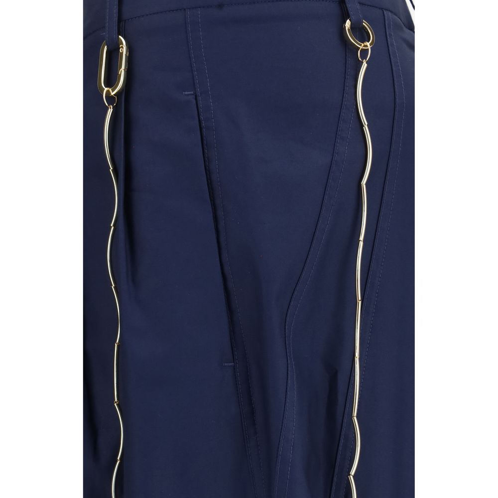 Darkpark Blue Cotton Casual Pants - immagine 3