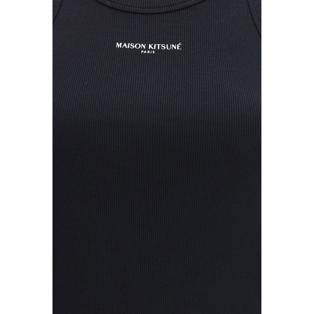 Maison Kitsuné Black Cotton Tank Tops - immagine 3