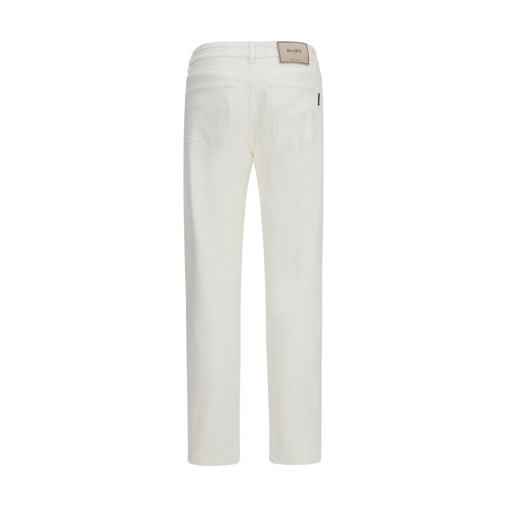 MooRER White Cotton Straight-Leg Jeans - immagine 2