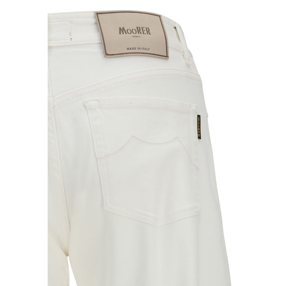 MooRER White Cotton Straight-Leg Jeans - immagine 3