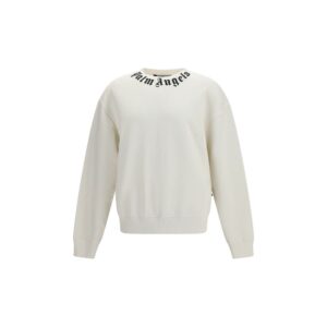 Palm Angels White Cotton Sweatshirt