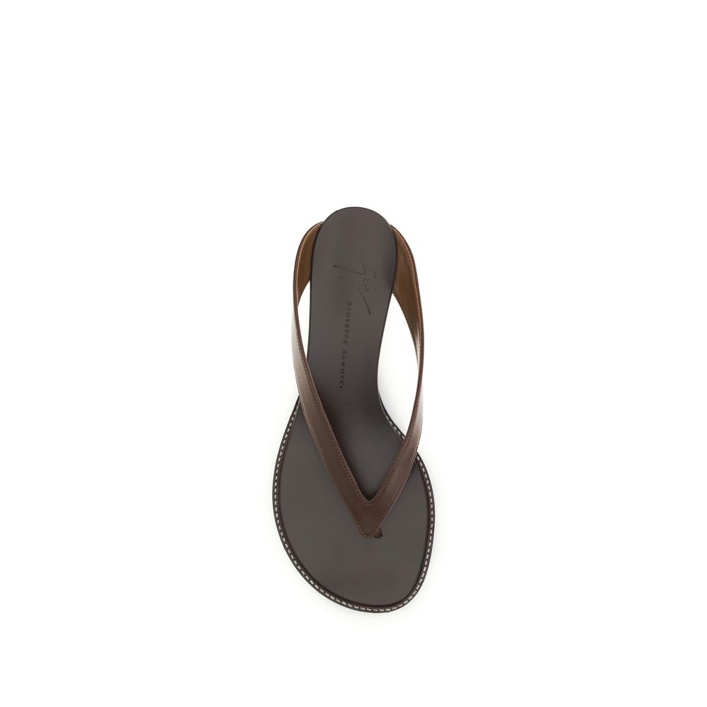 Giuseppe Zanotti Brown Calf Leather Bos Taurus Platform Sandals - immagine 4