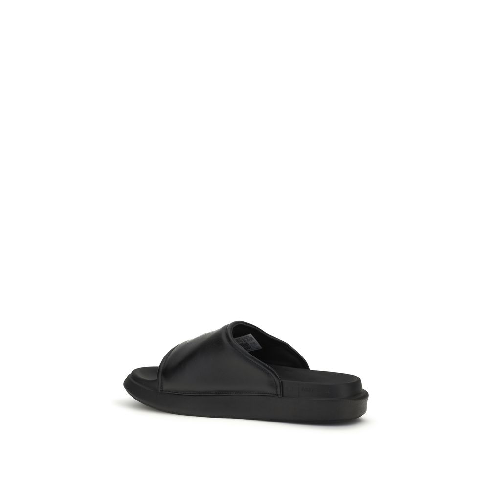 Y-3 Black Calf Leather Bos Taurus Flat Sandals - immagine 3