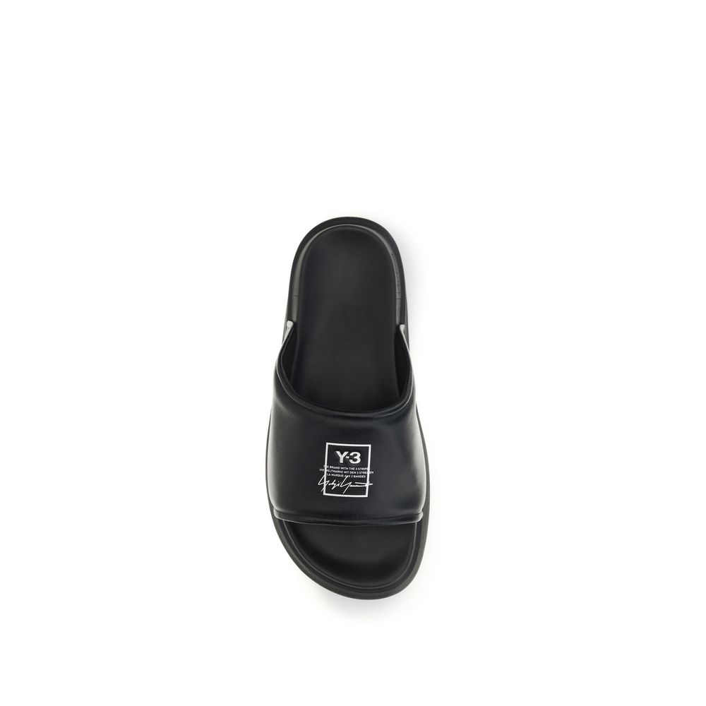 Y-3 Black Calf Leather Bos Taurus Flat Sandals - immagine 4