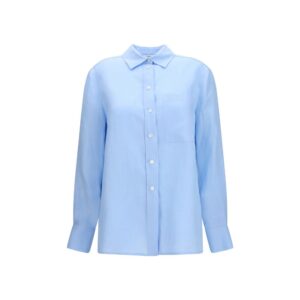 Lardini Blue Linen Dress Shirt