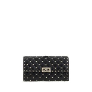 Valentino Garavani Black Calf Leather Bos Taurus Shoulder Bag