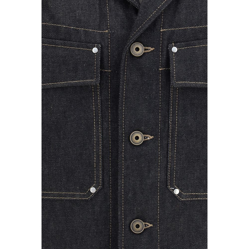 Lemaire Black Cotton Denim Jacket - immagine 3