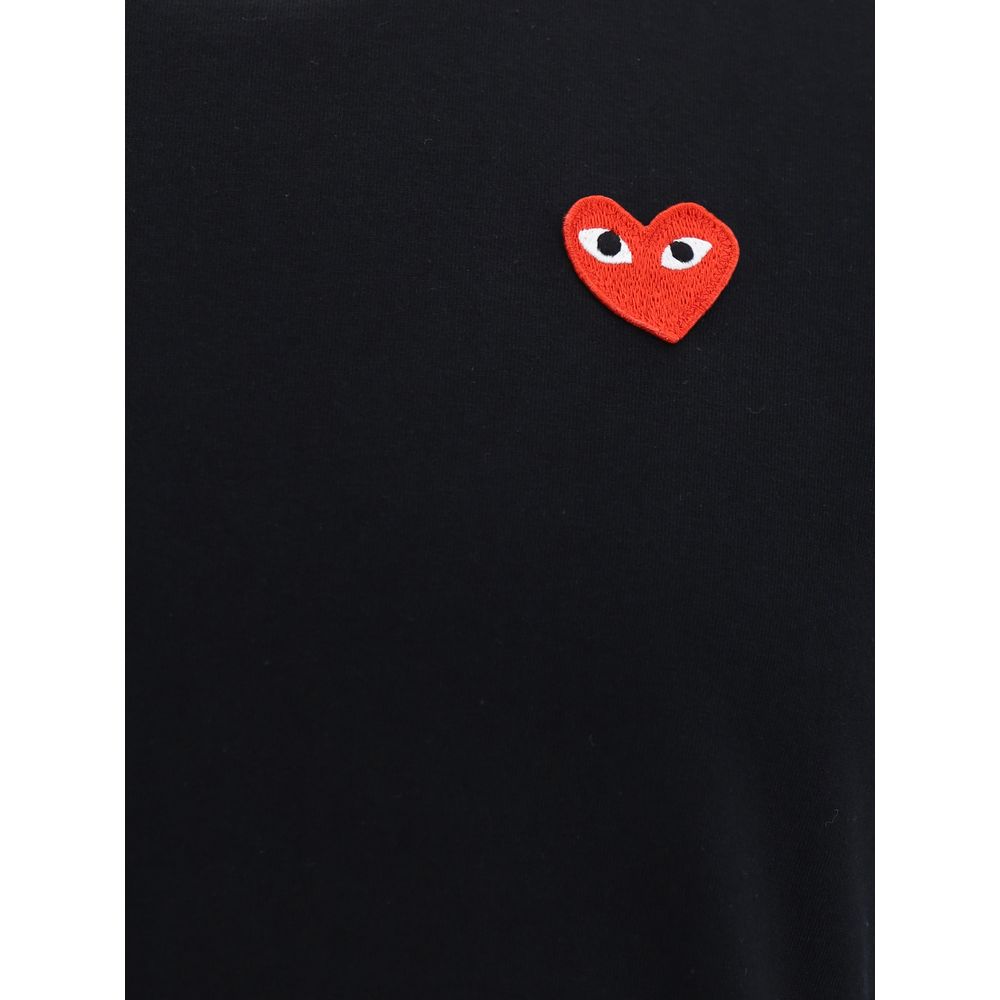 Comme Des Garçons Play Black Cotton T-Shirt - immagine 3