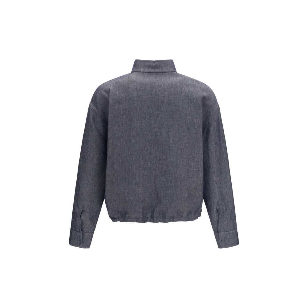Fendi Blue Linen Denim Jacket - immagine 2