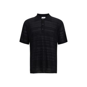 Laneus Black Cotton Polo Shirt