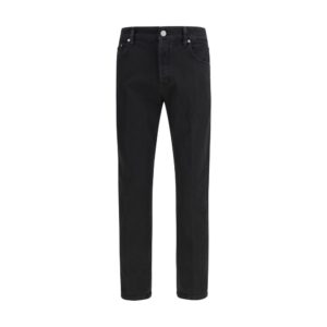 PT Torino Black Cotton Tapered Jeans