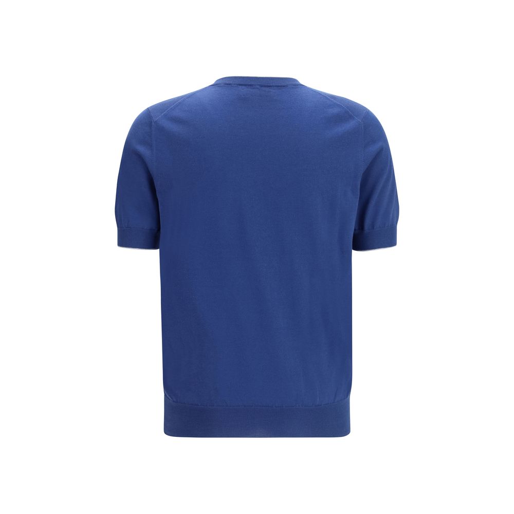 Brunello Cucinelli Blue Cotton T-Shirt - immagine 2