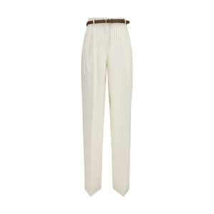 Max Mara Beige Linen Casual Pants