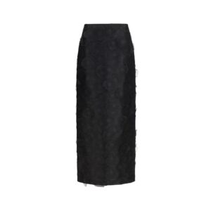 Max Mara Black Silk Long Skirt