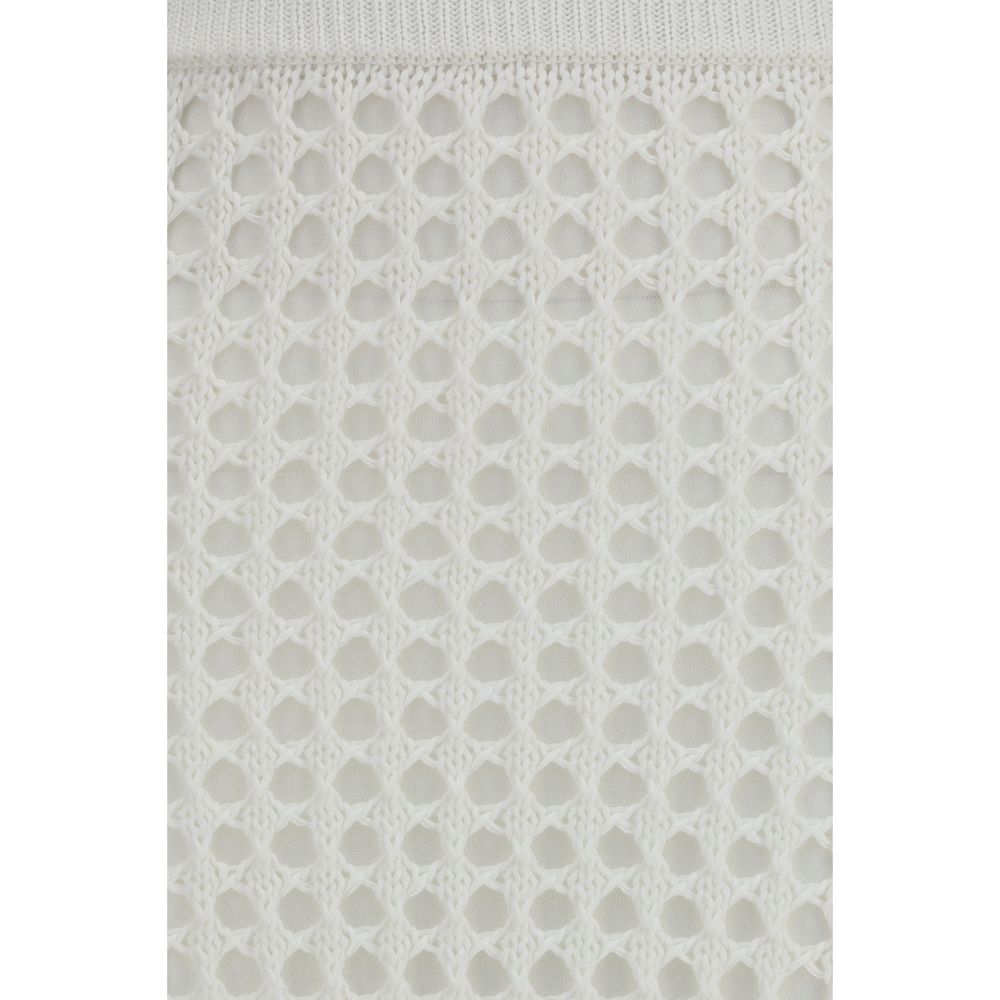 Max Mara Pure White Cotton Midi Skirt - immagine 3