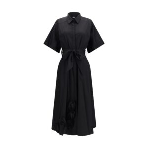 Ella Black Cotton Casual Dress