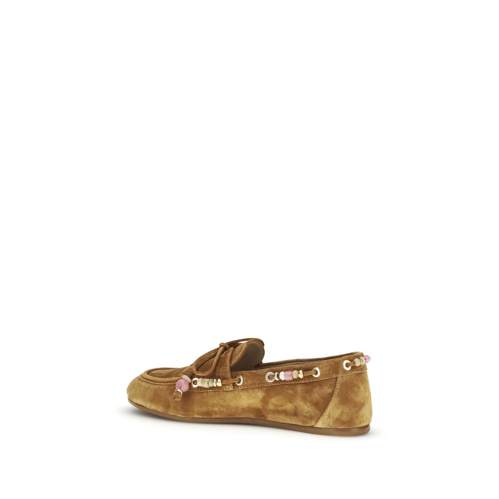 Stuart Weitzman Brown Calf Leather Bos Taurus Slip-On Loafers - immagine 3