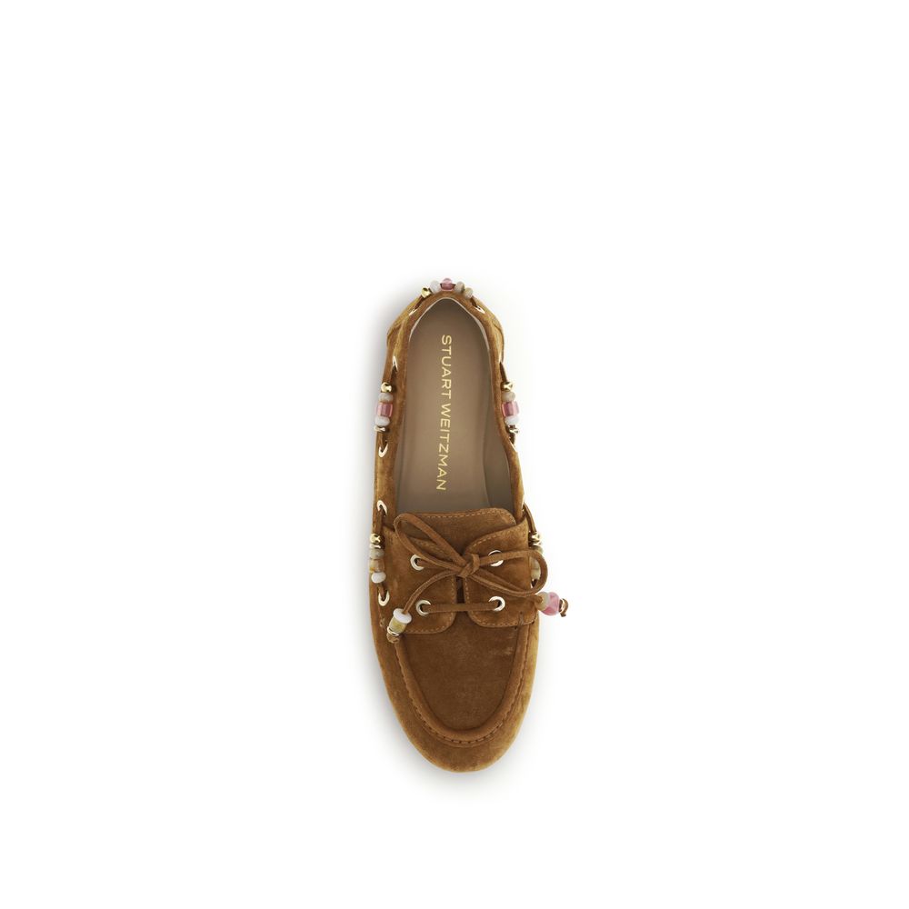 Stuart Weitzman Brown Calf Leather Bos Taurus Slip-On Loafers - immagine 4