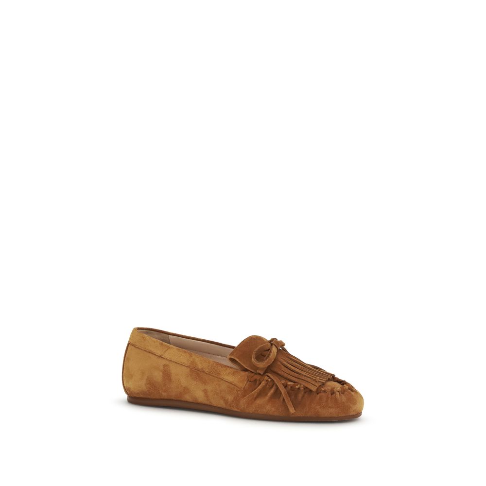 Stuart Weitzman Brown Calf Leather Bos Taurus Slip-On Loafers - immagine 2