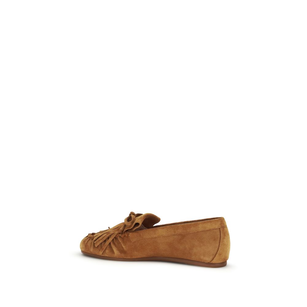 Stuart Weitzman Brown Calf Leather Bos Taurus Slip-On Loafers - immagine 3
