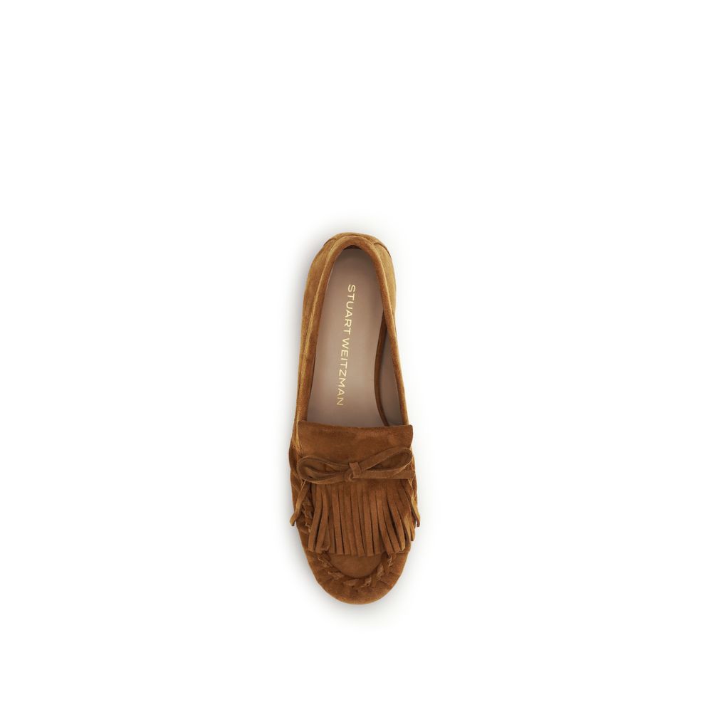 Stuart Weitzman Brown Calf Leather Bos Taurus Slip-On Loafers - immagine 4
