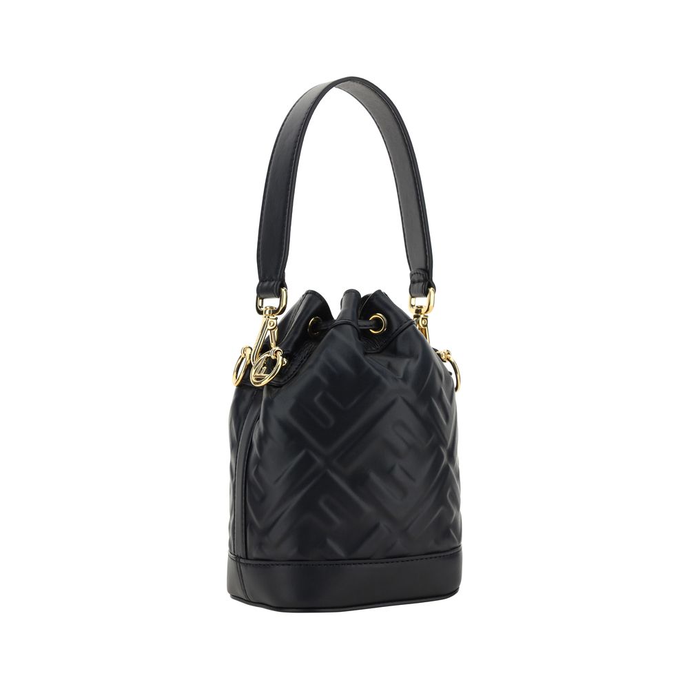 Fendi Black Calf Leather Bos Taurus Backet Bag - immagine 3
