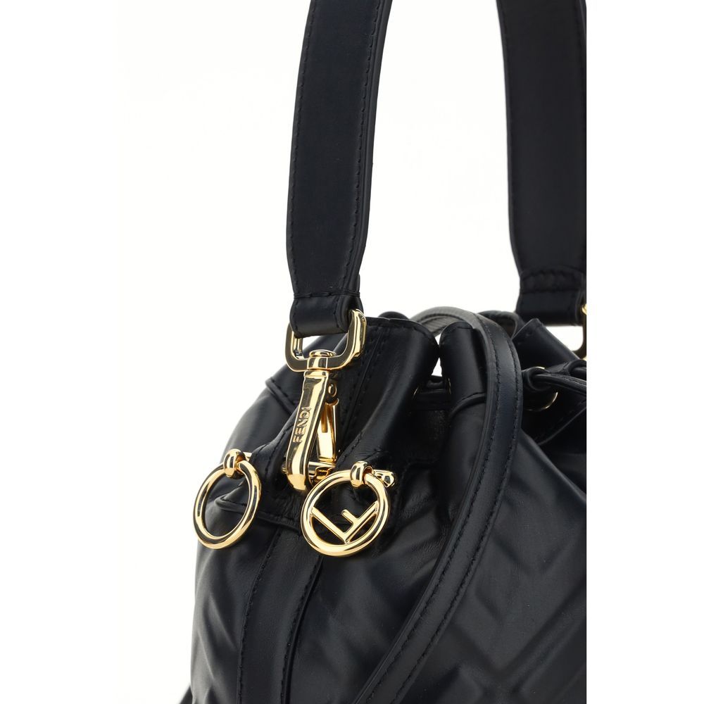 Fendi Black Calf Leather Bos Taurus Backet Bag - immagine 4
