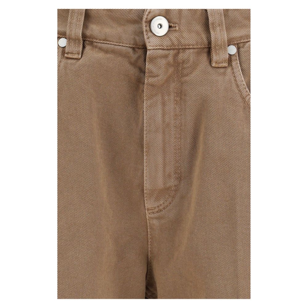 Brunello Cucinelli Brown Cotton Straight-Leg Jeans - immagine 3