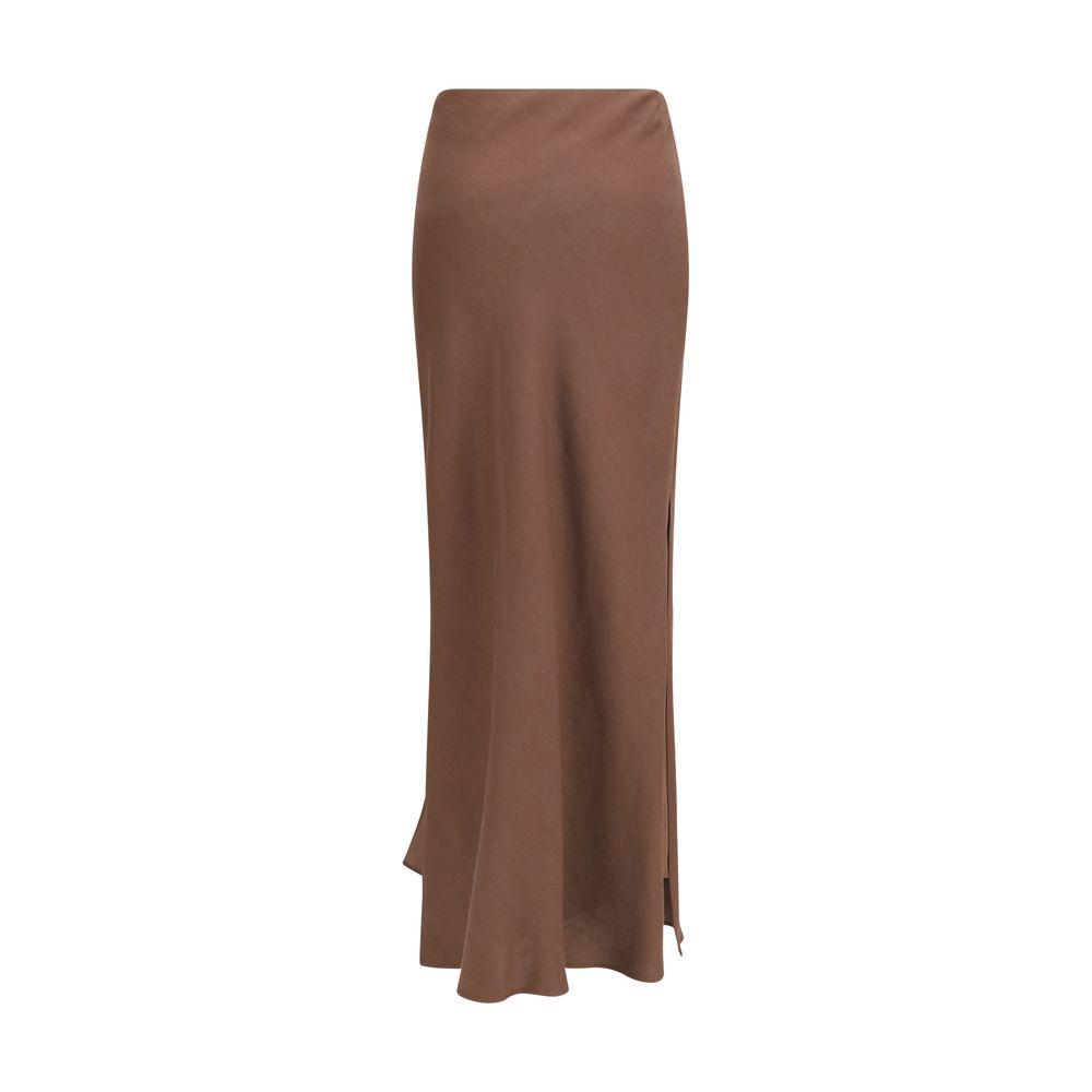 Brunello Cucinelli Brown Viscose Long Skirt - immagine 2