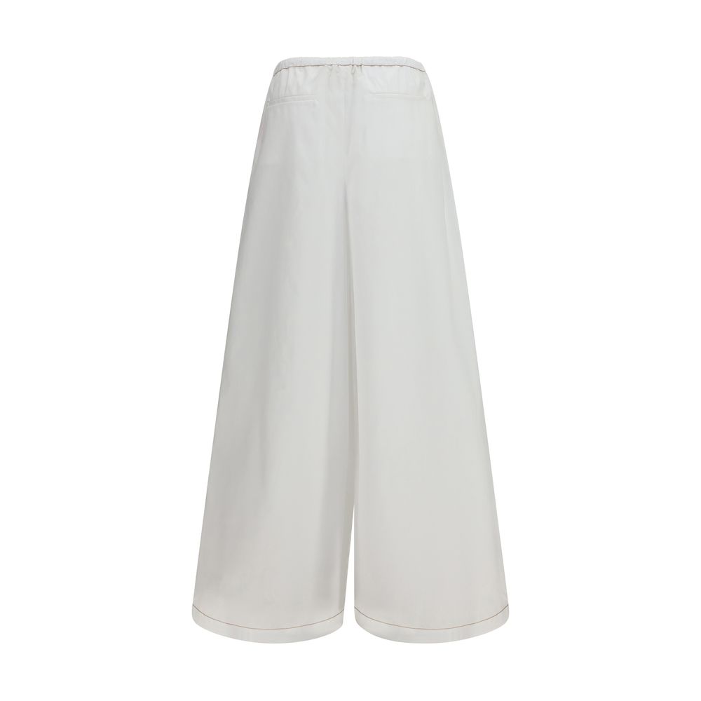 Marni White Cotton Casual Pants - immagine 2