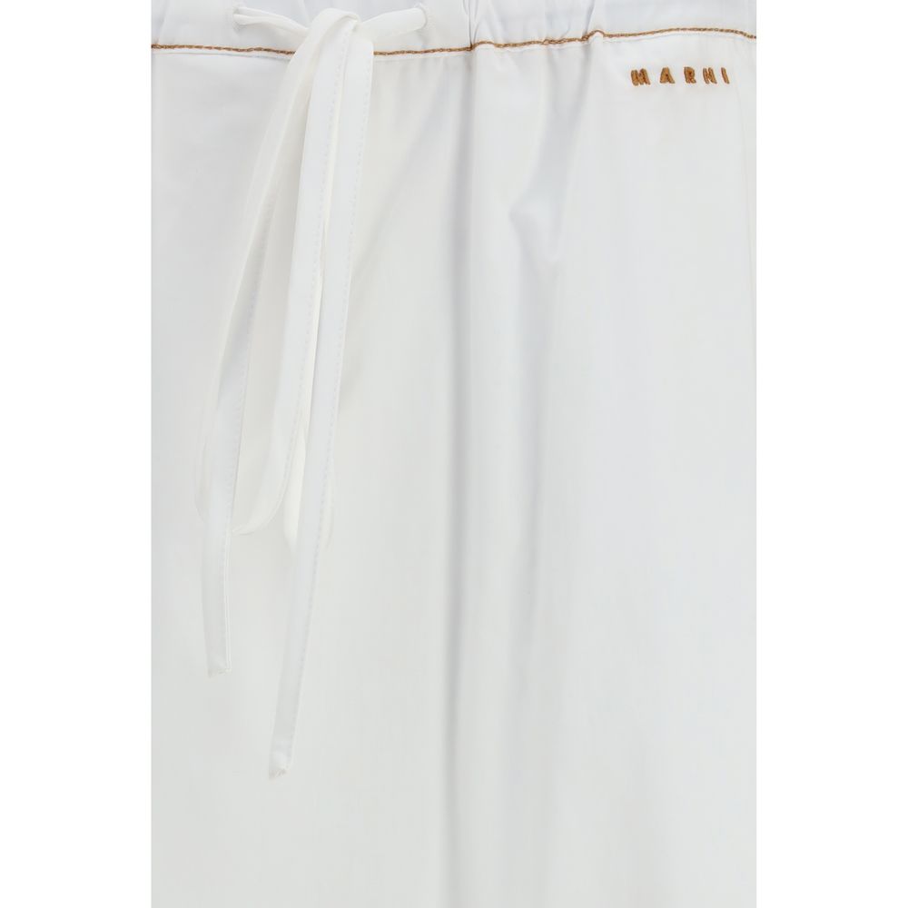 Marni White Cotton Casual Pants - immagine 3