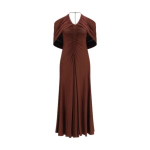 Self-Portrait Brown Viscose Casual Dress