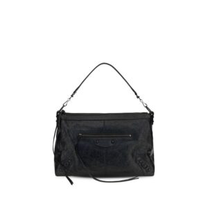 Balenciaga Black Lamb Ovis Aries Aries Shoulder Bag