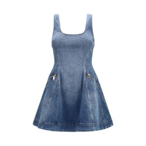 Self-Portrait Blue Cotton Casual Dress