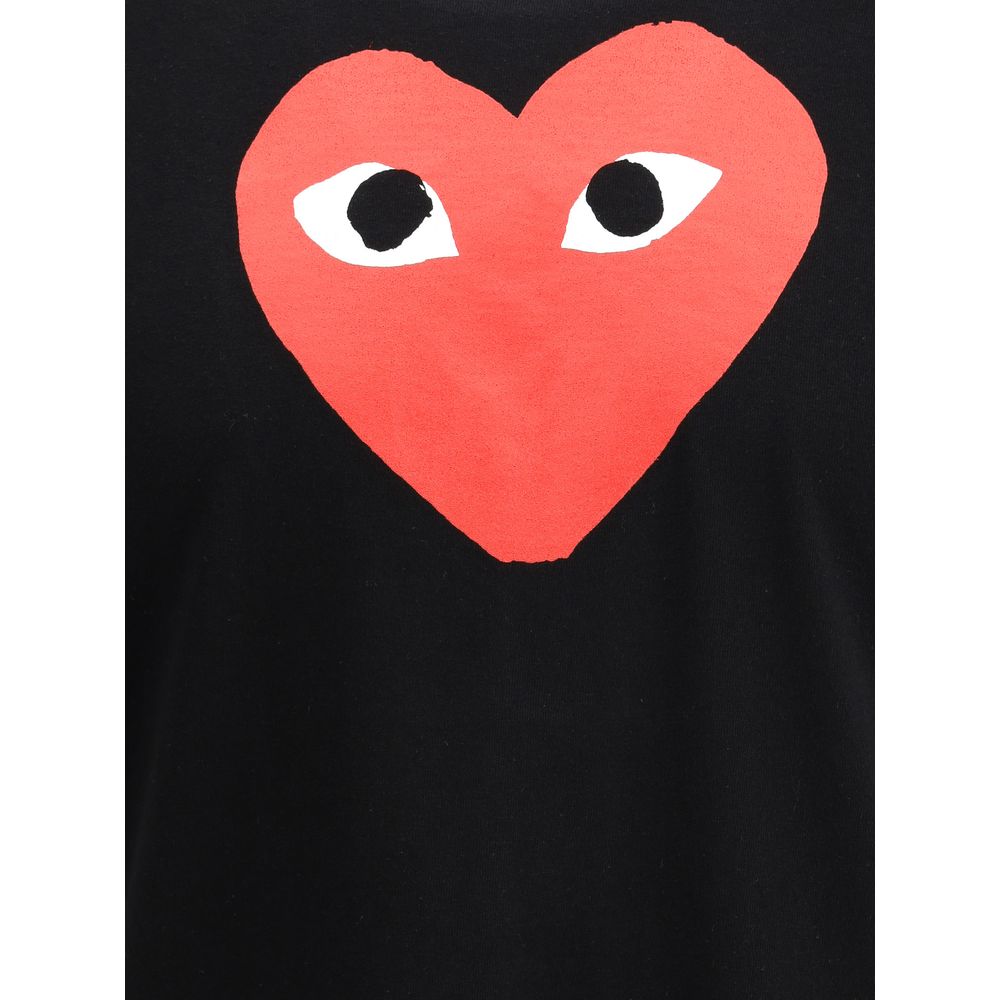 Comme Des Garçons Play Black Cotton T-Shirt - immagine 3