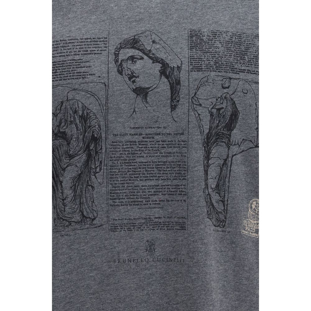 Brunello Cucinelli Blue Cotton T-Shirt - immagine 3
