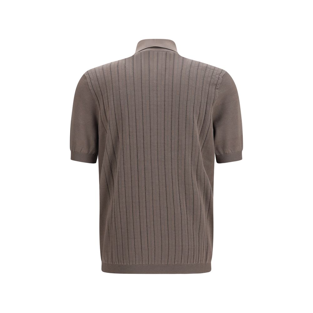 Brunello Cucinelli Brown Cotton Polo Shirt - immagine 2