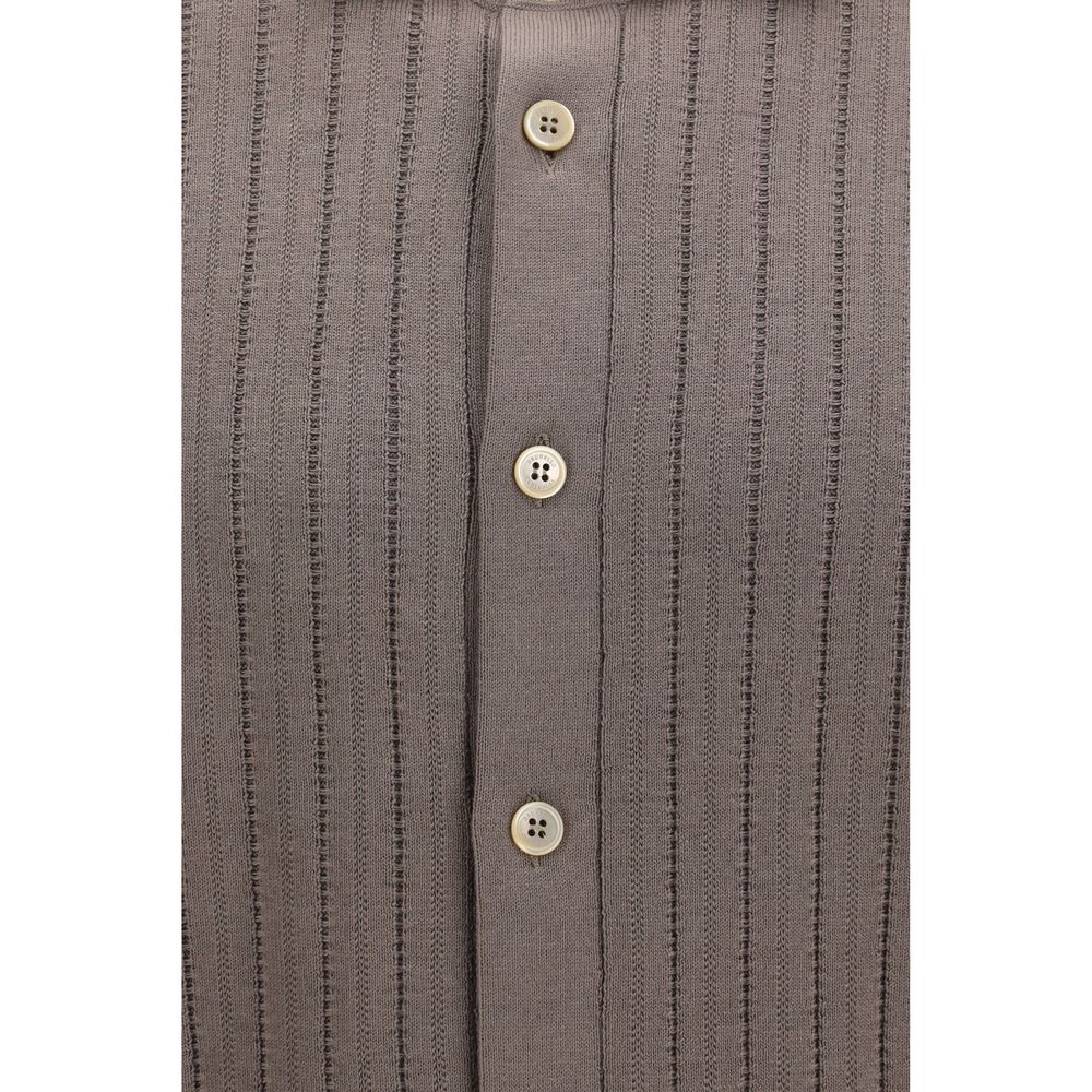 Brunello Cucinelli Brown Cotton Polo Shirt - immagine 3