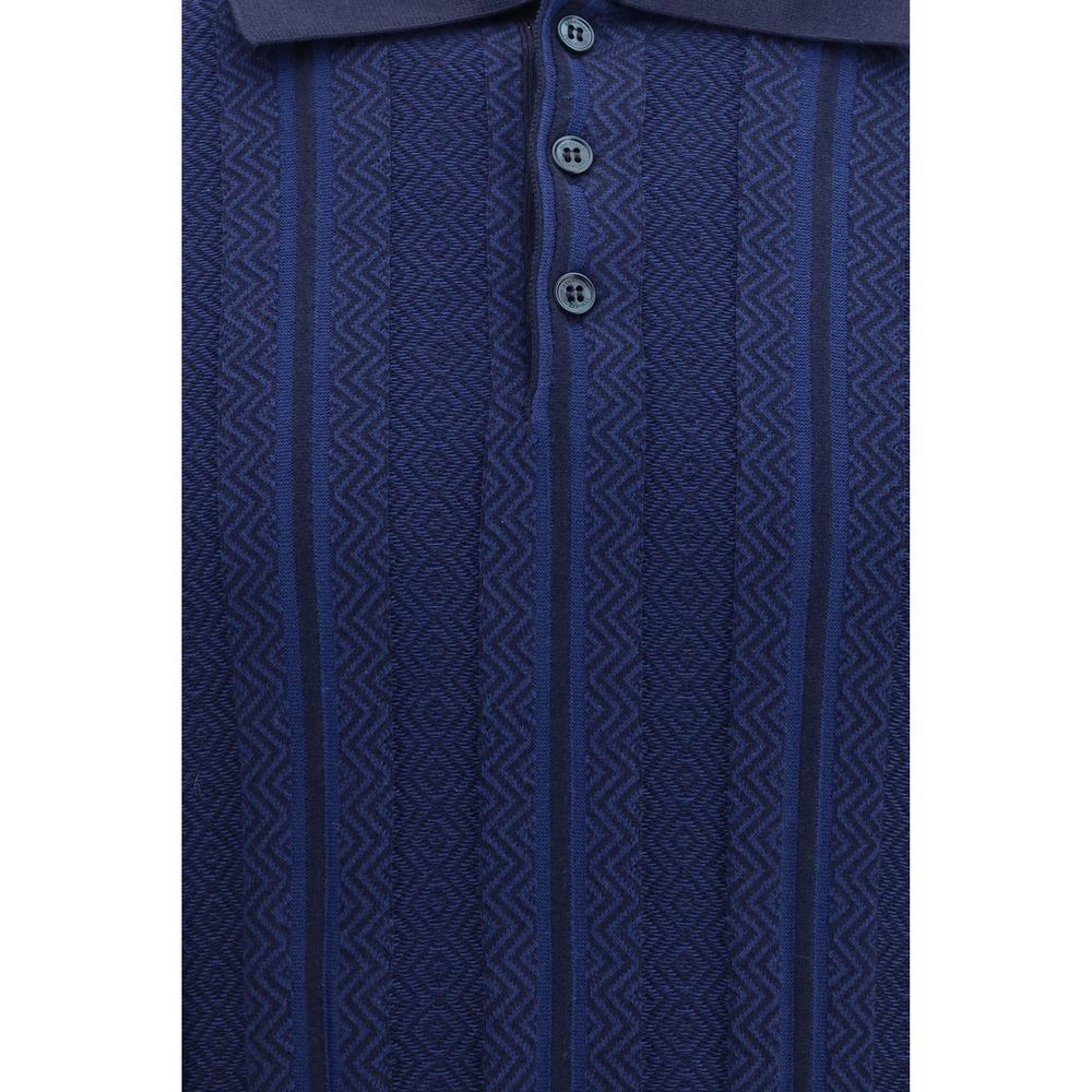Brunello Cucinelli Blue Cotton Polo Shirt - immagine 3