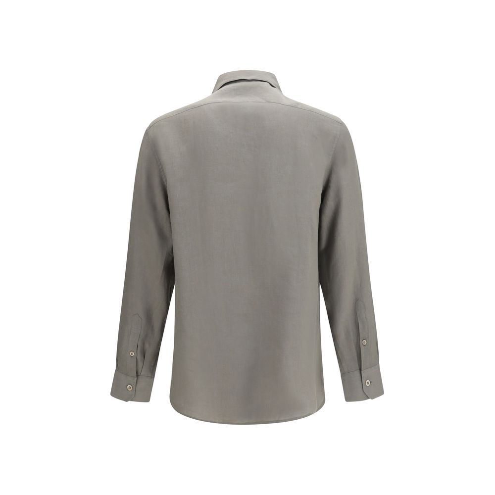Brunello Cucinelli Bicolor Linen Dress Shirt - immagine 2