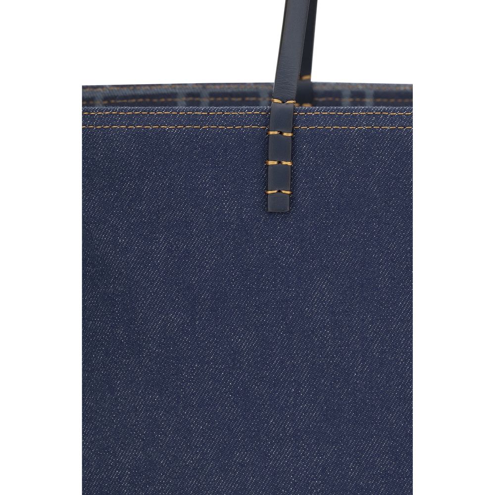 Fendi Blue Cotton Shoulder Bag - immagine 4