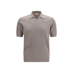 Brunello Cucinelli Gray Cotton Polo Shirt