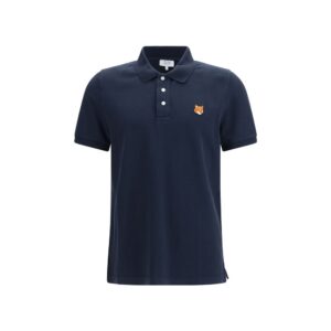 Maison Kitsuné Blue Cotton Polo Shirt