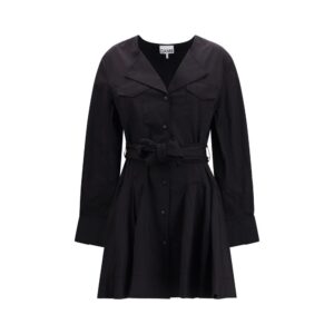 Ganni Black Cotton Casual Dress