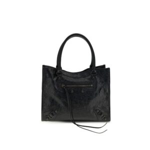 Balenciaga Black Lamb Ovis Aries Aries Shoulder Bag