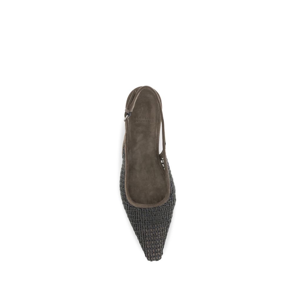 Brunello Cucinelli Brown Calf Leather Bos Taurus Ballet Flats - immagine 4