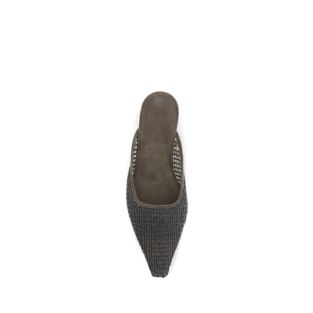 Brunello Cucinelli Brown Calf Leather Bos Taurus Ballet Flats - immagine 4